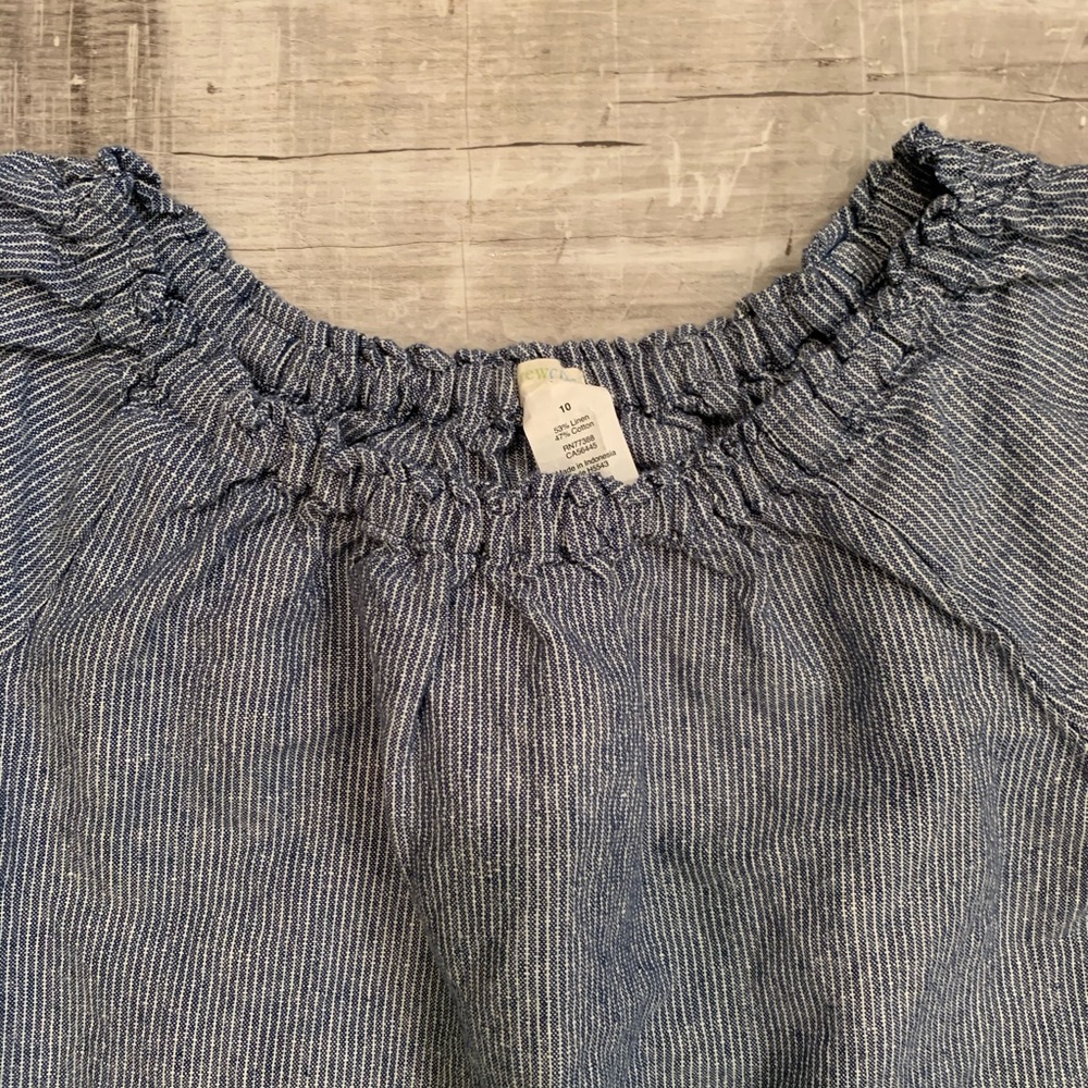 Crewcuts off-the-shoulder blue stripe top - Picture 6 of 7